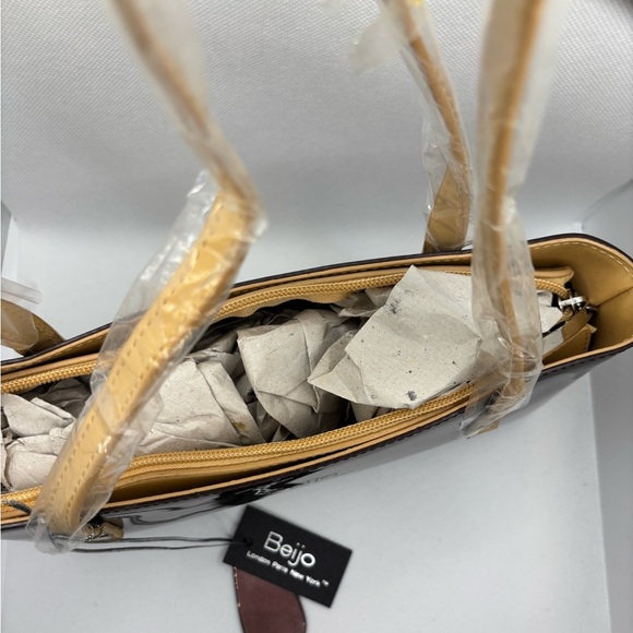 Beijo Brown and Tan Shoulder Bag with Gold Hardware - Picture 3 of 5